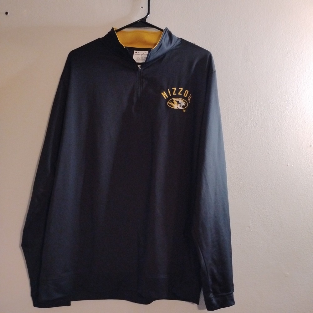 Champion Missouri Tigers Pullover XL Black Yellow Long Sleeve Quarter Zip